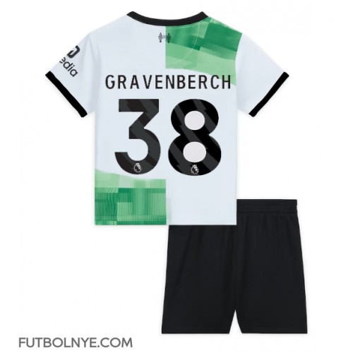 Camiseta Liverpool Ryan Gravenberch #38 Visitante Equipación para niños 2023-24 manga corta (+ pantalones cortos)